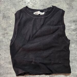 Zara vest crop